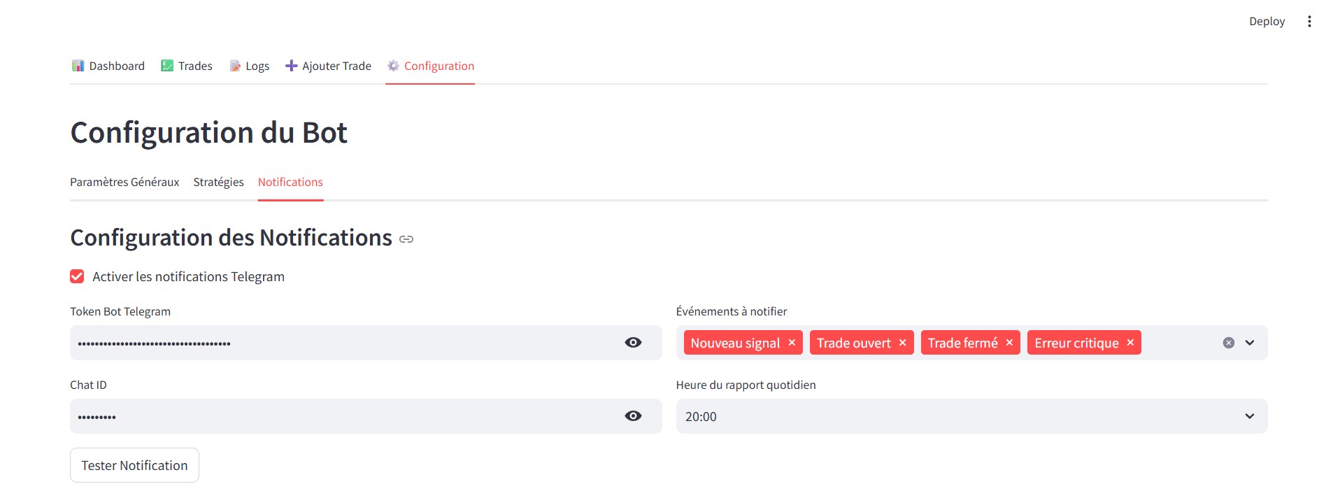 Système de notifications et alertes